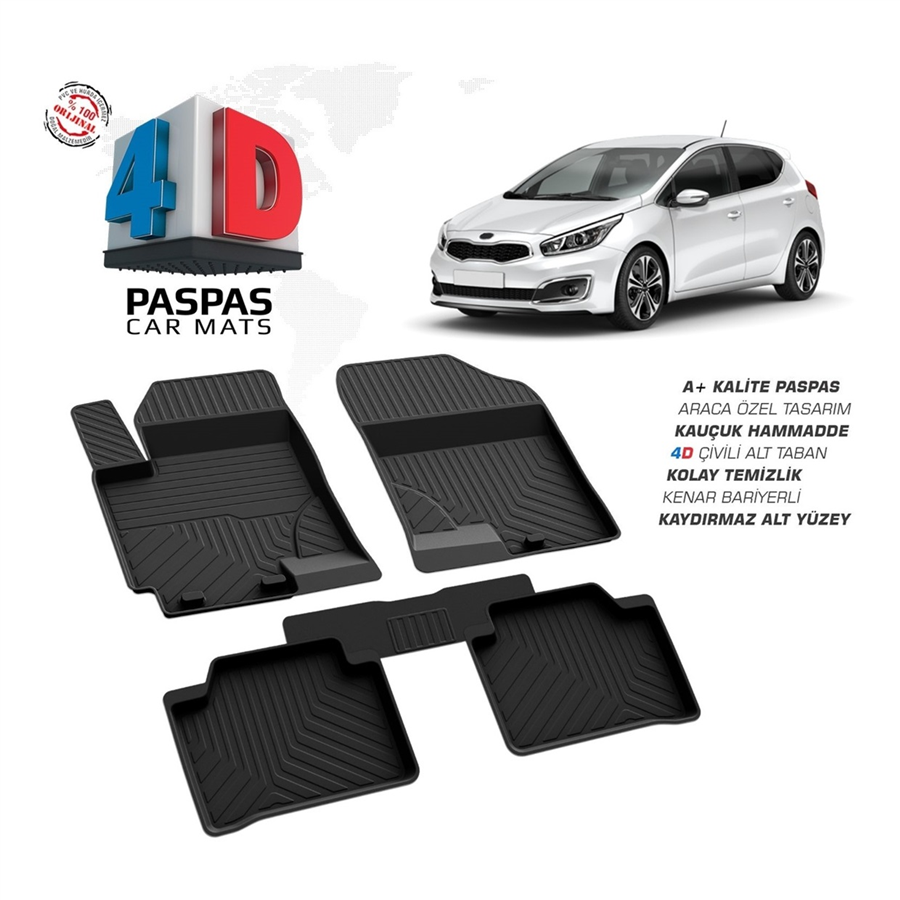 Kia XCeed Suv 4D Havuzlu Kauçuk Paspas 2019 ve Üstü