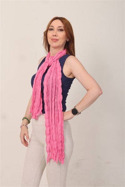 Shawl Lüks %100 Pamuk Pembe Bürümcük Şal (65x175 cm)