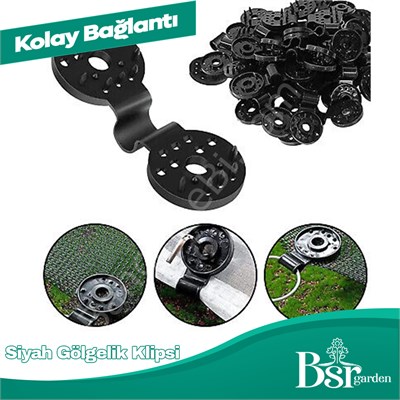 Siyah Gölgelik Tokası / Klipsi 25 Adet Bsr Garden