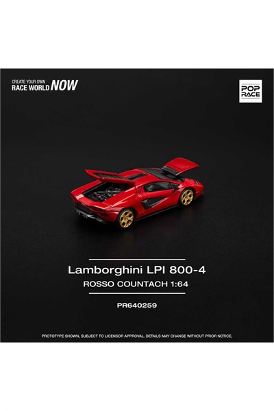 Pop Race Lamborghini LPI 800-4 Rosso Countach Kırmızı 1:64 Diecast Model Araba