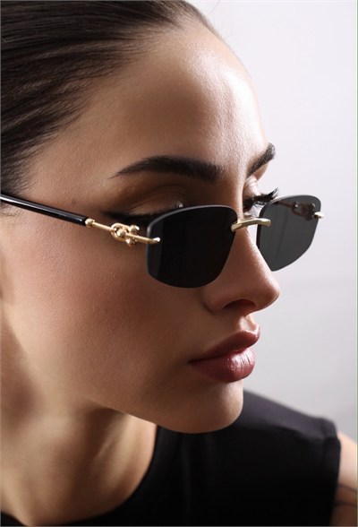 INNA Kadın Güneş Gözlüğü - gold çerçeve, siyah cam
