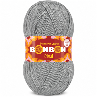 Bonbon Kristal Açık Gri Örgü İpi 100 gr 475 m