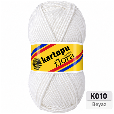 Kartopu Flora K010 Beyaz Örgü İpi