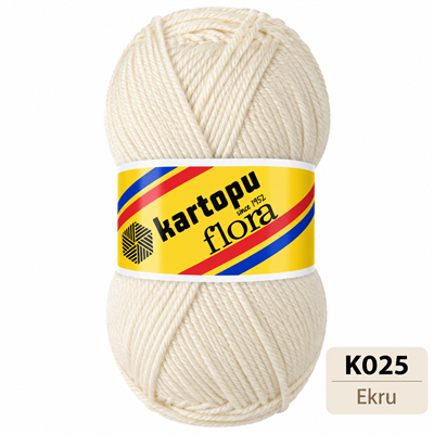 Kartopu Flora K025 Ekru Örgü İpi 100 Gr