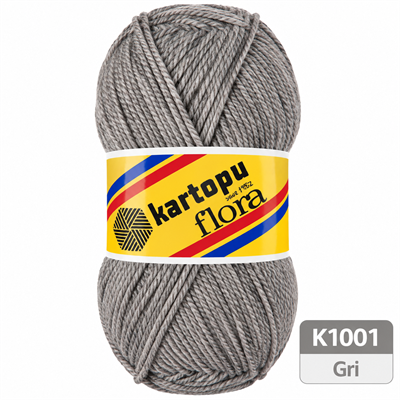 Kartopu Flora K1001 Gri Örgü İpi 100 gr