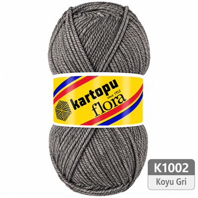 Kartopu Flora K1002 Koyu Gri Örgü İpi 100 gr