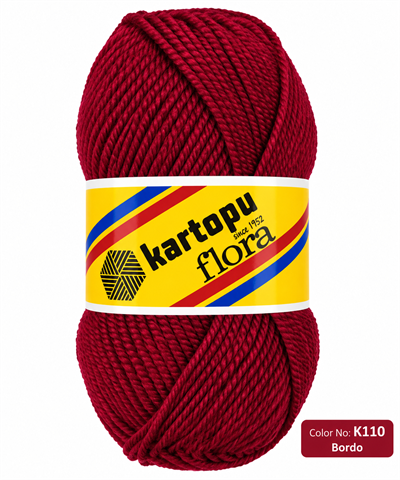 Kartopu Flora K110 Bordo Patiklik Örgü İpi