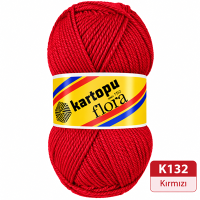 Kartopu Flora K132 Kırmızı Örgü İpi