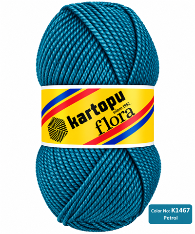 Kartopu Flora K1467 Petrol Patiklik İp – Örgü İpi