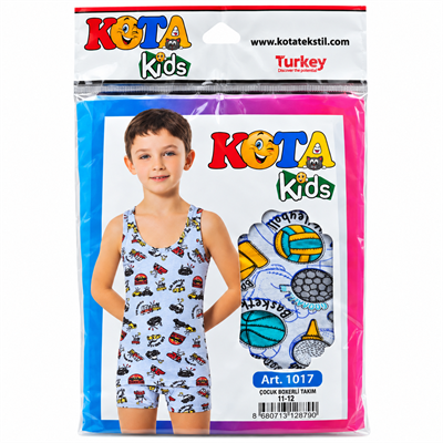 Kota Kids Erkek Çocuk Desenli Atlet Boxer Takım – Art. 1017
