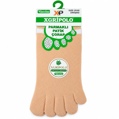 XGripolo Parmaklı Patik Çorap – Ten – 35/40