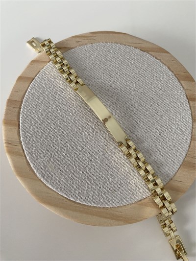 Altın Kaplama Kordon Model Künye Bileklik (18,5cm)