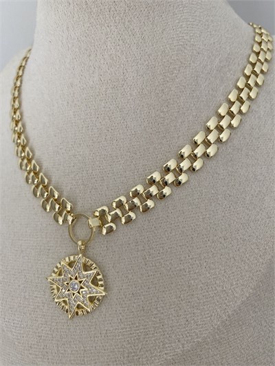 Madalyon Kuzey Yıldız Choker Kolye