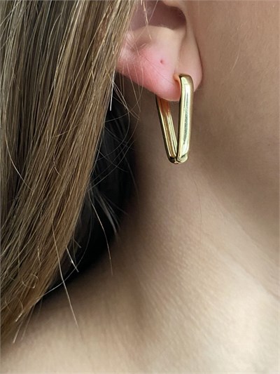 Özel Seri Basic V Model Halka Küpe Gold