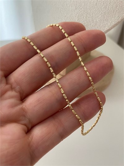 Özel Seri Minimal Lazer Kesim Dolgulu Boru Zincir Kolye 45cm