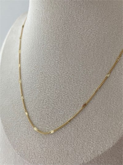 Özel Seri Minimal Oval Pullu Ezme İnce Zincir Kolye 50cm