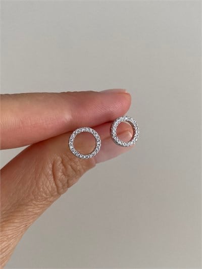 Özel Seri Minimal Taşlı Çember Küpe