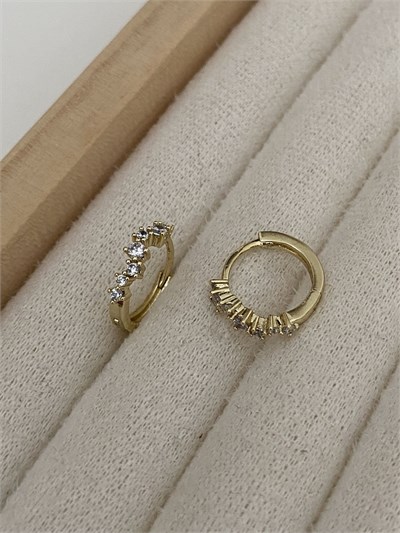 Özel Seri Sıralı Geometrik Taşlı Minimal Halka Küpe