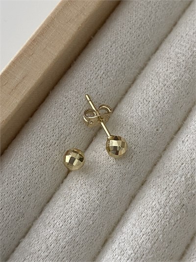 Özel Seri Yansımalı Minimal Top Küpe 3mm