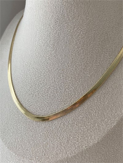 Özel Seri Yassı İtalyan Zincir Kolye 45cm