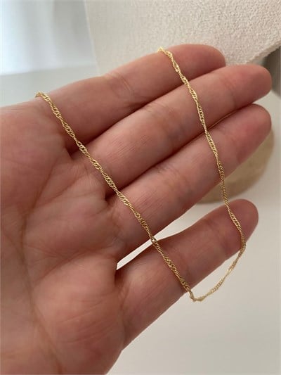 Özel Seri  İnce Sarmal Singapur  Zincir Kolye 60cm
