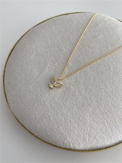 Minimal Taşlı Anka Kuşu Kolye