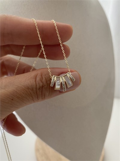 Minimal Taşlı Taşsız Sedef Kolye