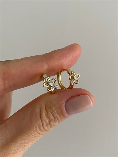 Özel Seri Çerçeveli Çiçek Figür Minimal Halka Küpe