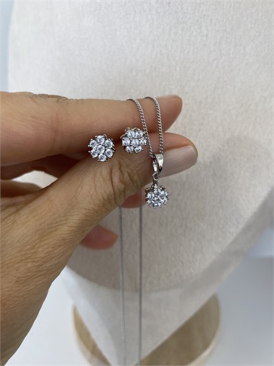 Özel Seri Minimal Çiçek Model Taşlı Set