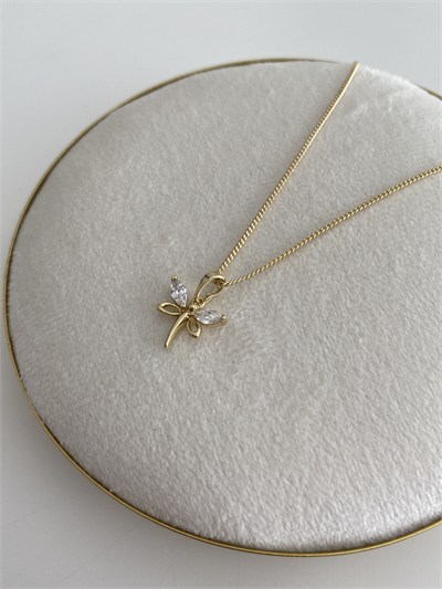 Özel Seri Minimal Oval Taşlı Yusufçuk Kolye
