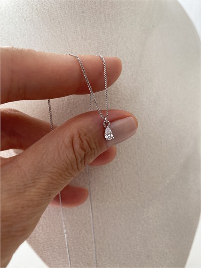 Özel Seri Minimal Taşlı Damla Kolye