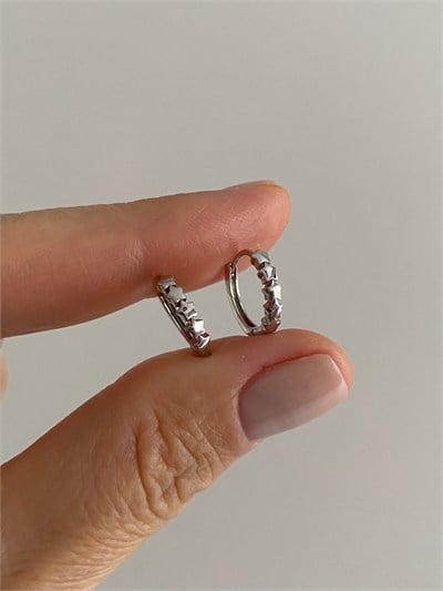 Özel Seri Sıralı Yıldızlı Minimal Halka Küpe
