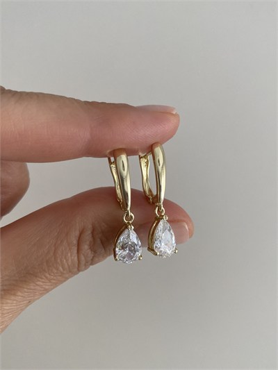 Özel Seri Sallantılı Swarovski Damla Taşlı Halka Küpe