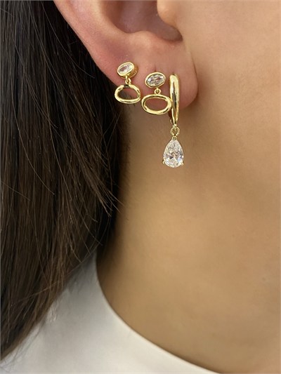 Özel Seri Sallantılı Swarovski Damla Taşlı Halka Küpe