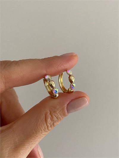 Özel Seri Swarovski Minimal Damla Taşlı Halka Küpe