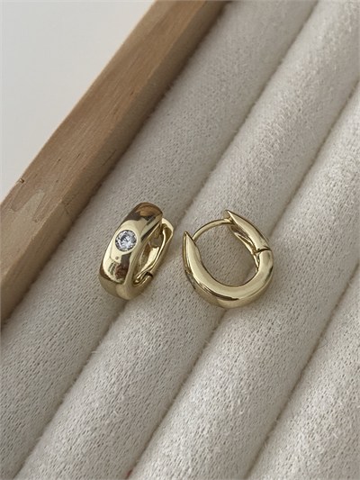 Özel Seri Swarovski Taşlı Minimal Halka Küpe