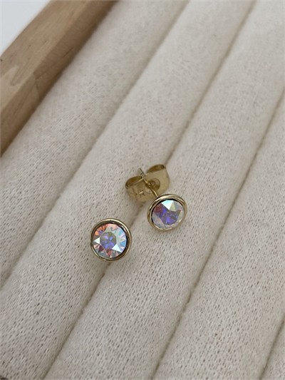 Özel Seri Swarovski Taşlı Minimal Tek Taş Küpe
