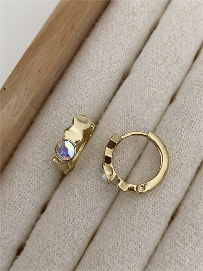 Özel Seri Swarovski Taşlı Petek Halka Küpe