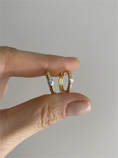 Özel Seri Swarovski Tek Taşlı Basic Halka Küpe