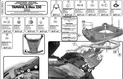KAPPA KR355 YAMAHA X-MAX 125-250 (05-09) ARKA ÇANTA TAŞIYICI