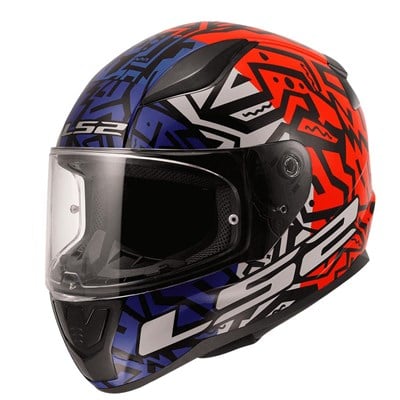 LS2 RAPID 2 MEMPHIS KIRMIZI-MAVİ KASK