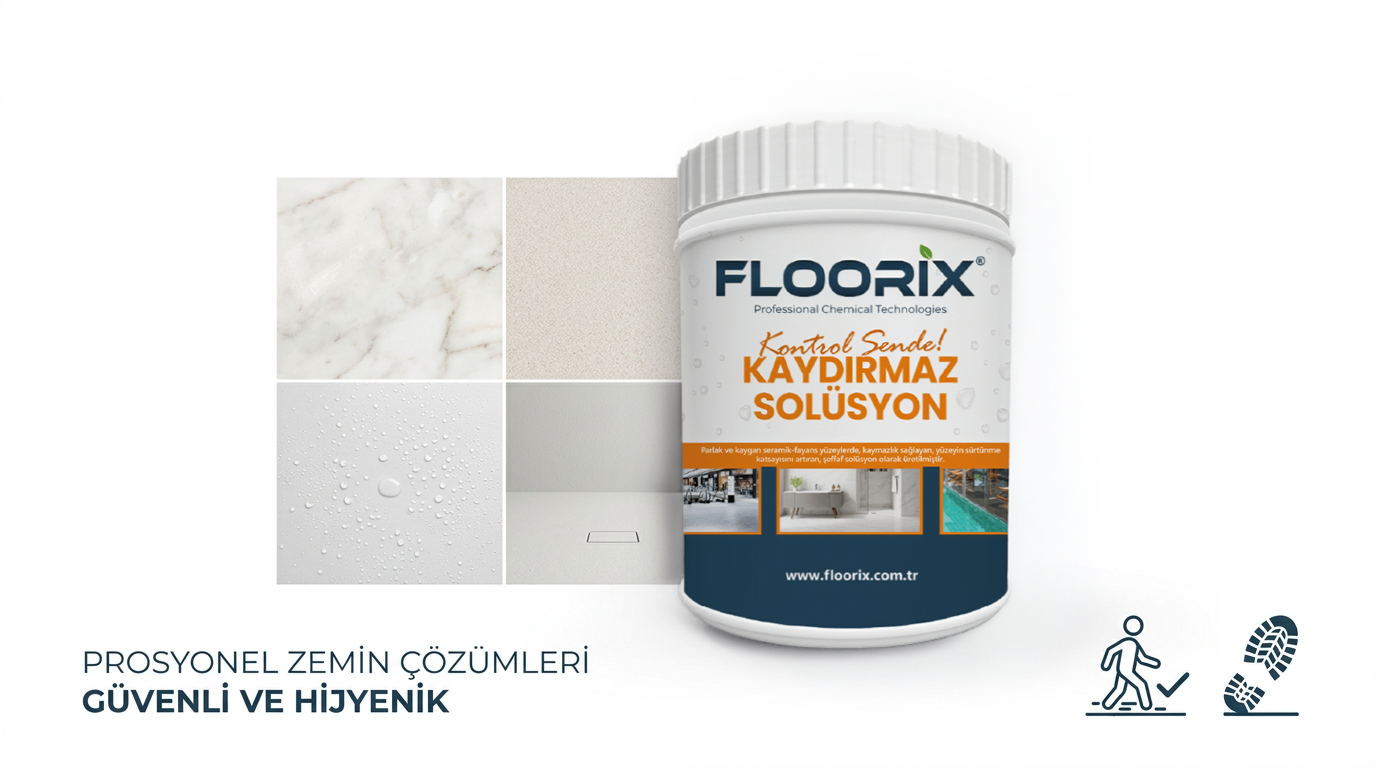 Floorix kaydırmaz solüsyon,kaydırmaz zemin uygulaması,seramik kaydırmaz yüzey,kaygan zemin çözümü
