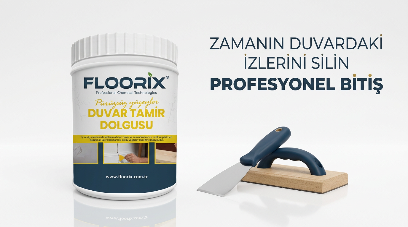 Floorix duvar tamir dolgusu,duvar çatlak tamiri,dübel deliği kapatma,boya öncesi duvar yüzey tamiri