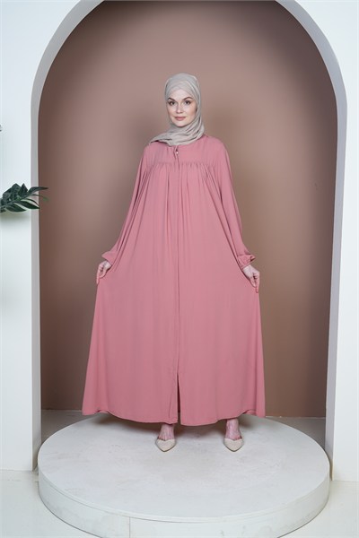 Kadın Pembe Mısır Medine İpeği Zera Elbise Ferace
