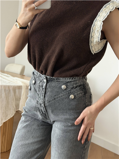 Korse Detaylı Tasarım Jean Füme