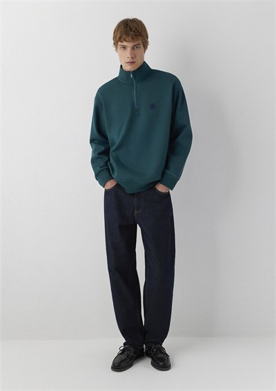 Mavi YARIM FERMUARLI SWEATSHIRT Dark Sea Yeşil Erkek Sweatshirt M0S20105-90366
