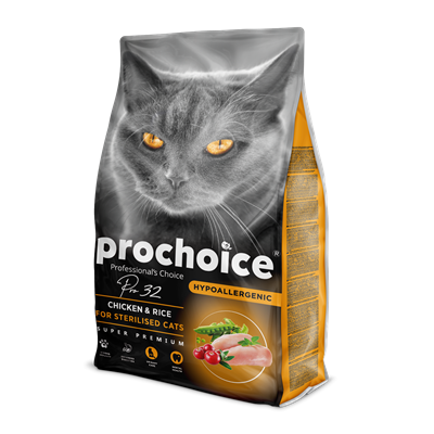 Pro Choice 32 Sterilised Tavuklu ve Pirinçli Kısırlaştırılmış Kedi Maması 2 Kg