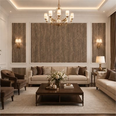 Kahverengi Bronz Soyut Dokulu Duvar Kağıdı 8526-3