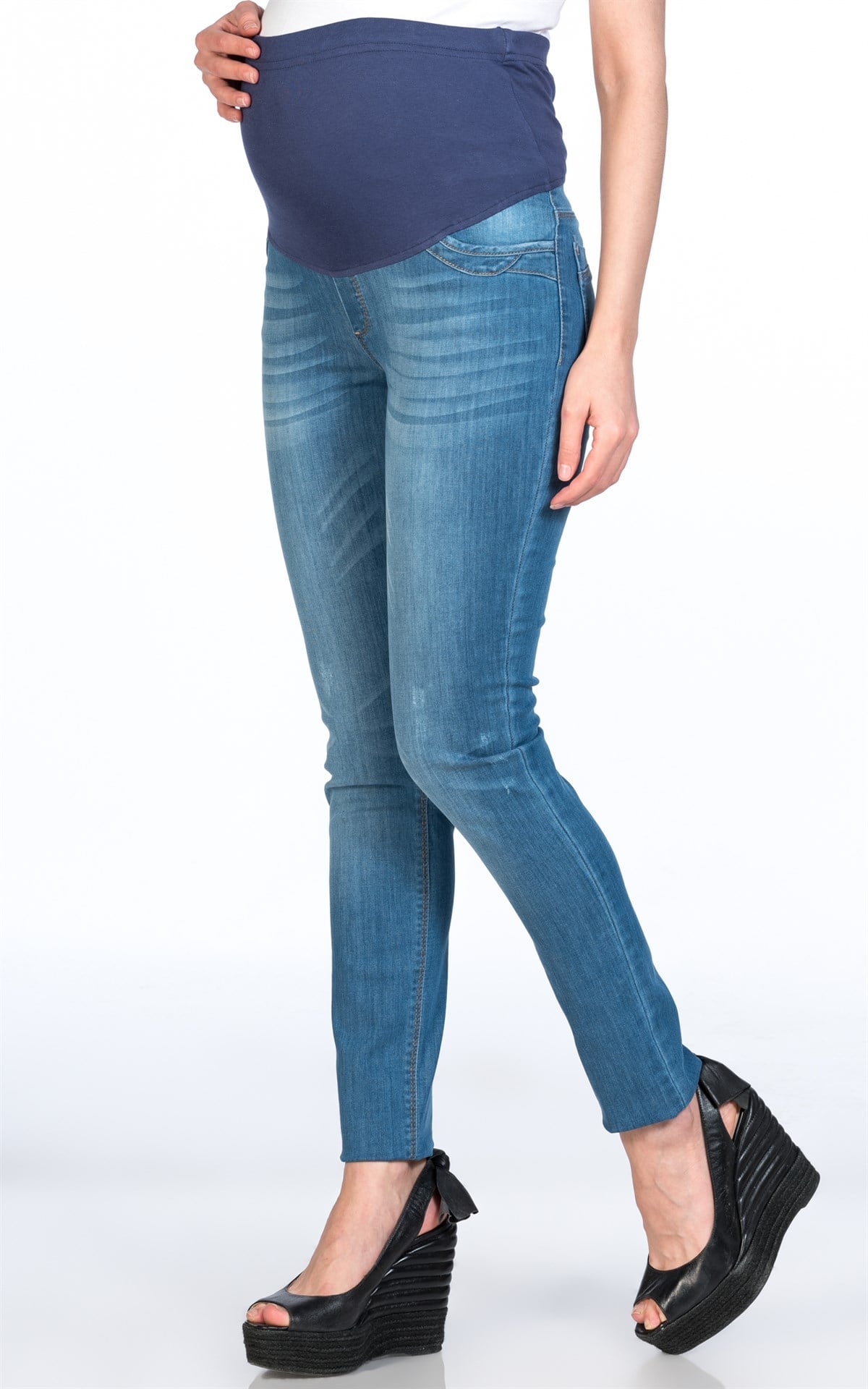 Hamile Kot Pantolon Battal Boy 7083/39B Mavi