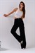 Busa Giyim Yüksek Bel Bol Paça Wide Leg Kot Pantolon SİYAH